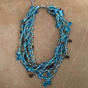 Deep blue beaded necklace